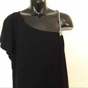 Ashley Stewart 3X one shoulder chain strap shirt